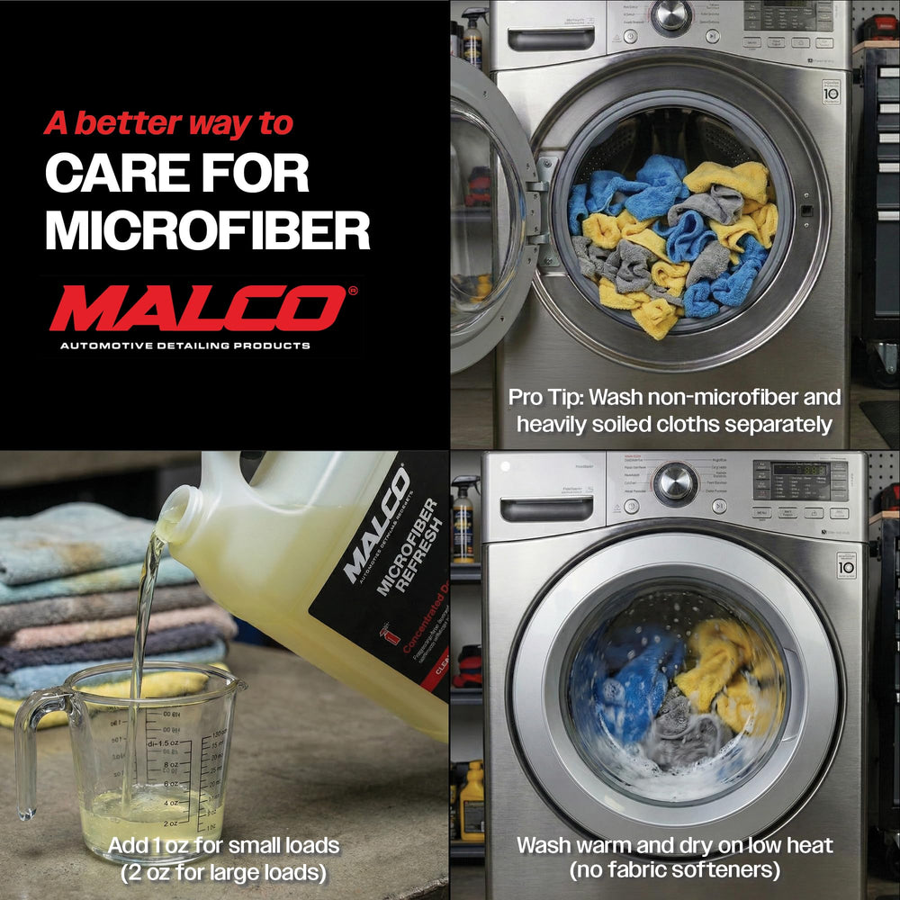 Malco Microfiber Refresh Detergent keeps towels soft and absorbent.