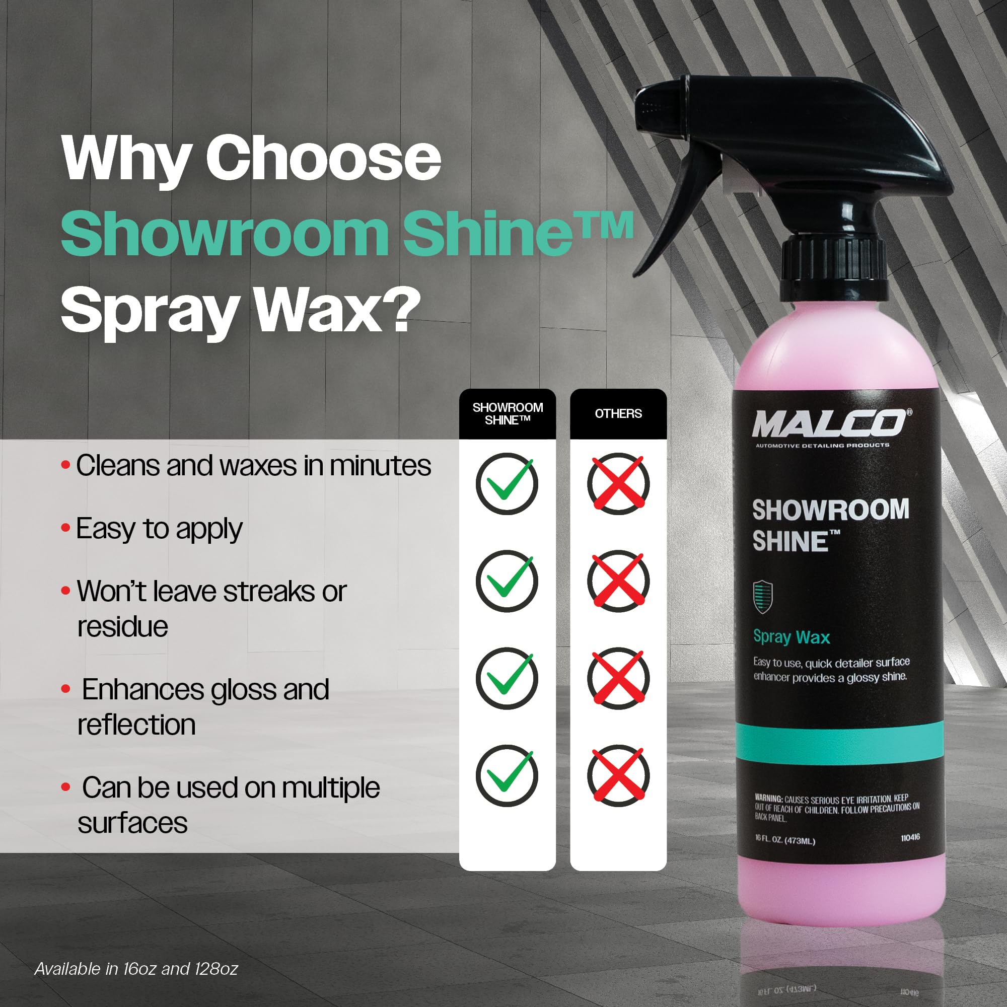 Malco Showroom Shine clean painted surface with safe protection and no residue.