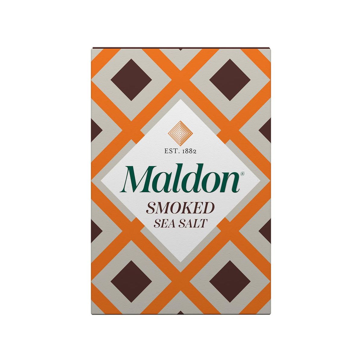 Maldon smoked sea salt flakes packshot showing premium seasoning for versatile recipes