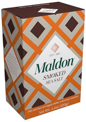 Maldon smoked sea salt pyramid closeup highlights texture and savory crunch.