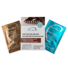 Malibu C Mini Rehab hard water packet dissolving mineral buildup for brighter color.