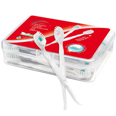 Malisseladi mini disposable toothbrush close-up showing paste beads for quick freshness