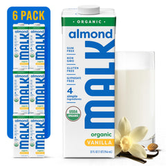 MALK Vanilla Almond Milk bottle with organic ingredients for smooth lattes