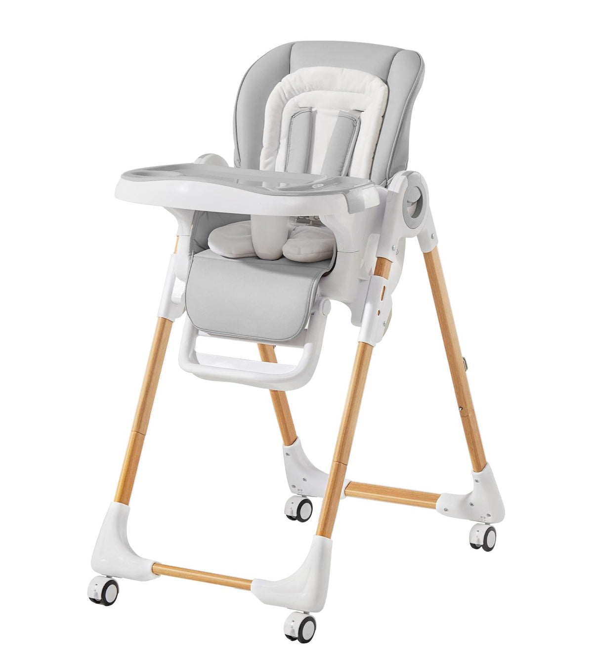 Mallify Convertible High Chair with Removable Tray enables quick feeding and easy cleanup.