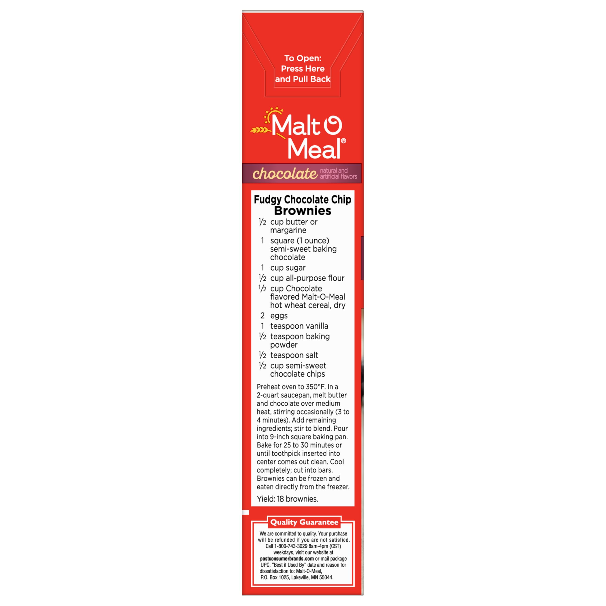 Malt-O-Meal Chocolate Hot Wheat Cereal served warm as a simple start to the day