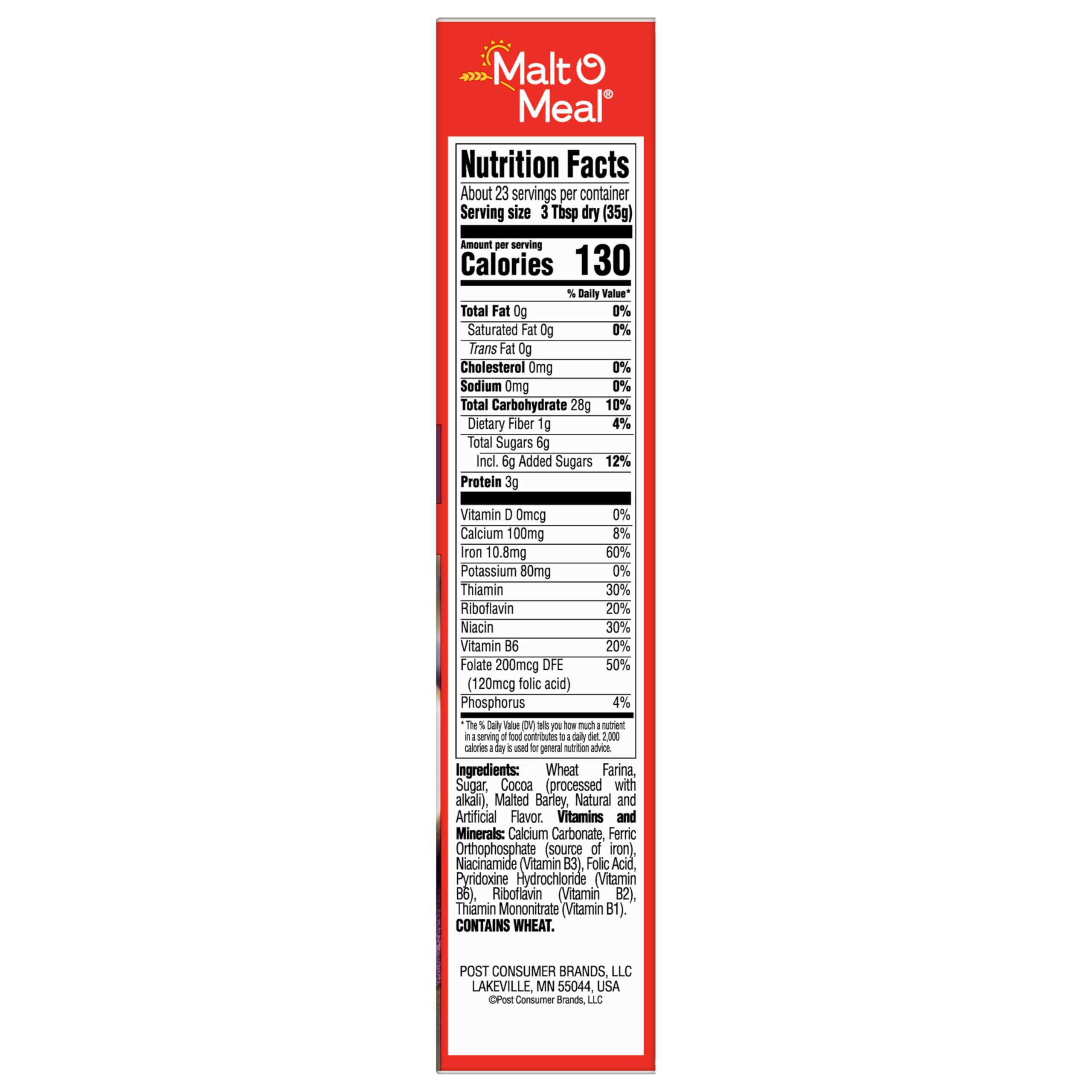 Malt-O-Meal Chocolate Hot Wheat Cereal used in quick chocolate desserts