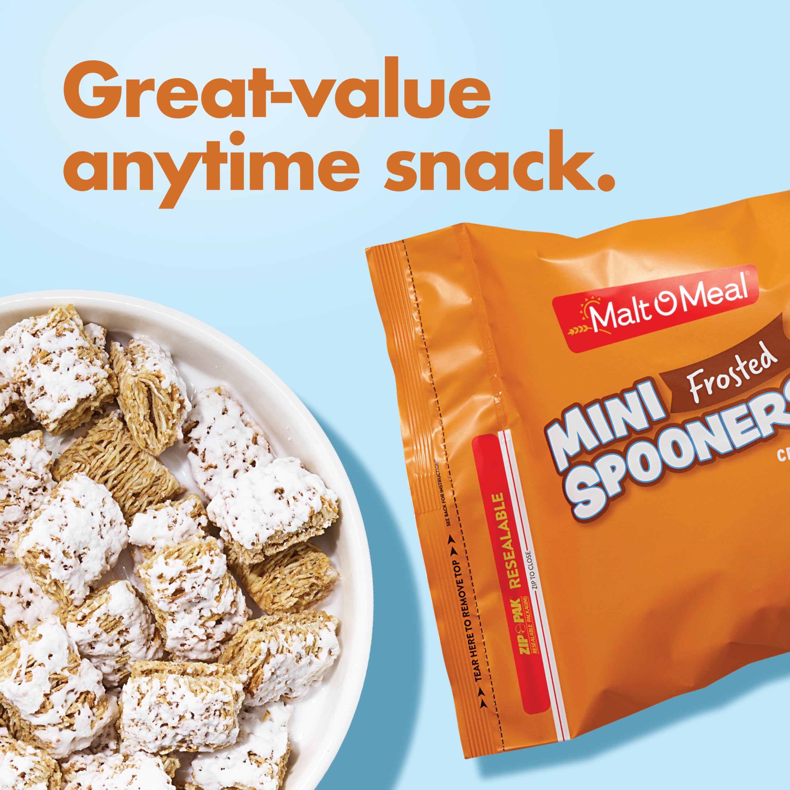Malt-O-Meal Frosted Mini Spooners snack time option for a sweet, on-the-go bite