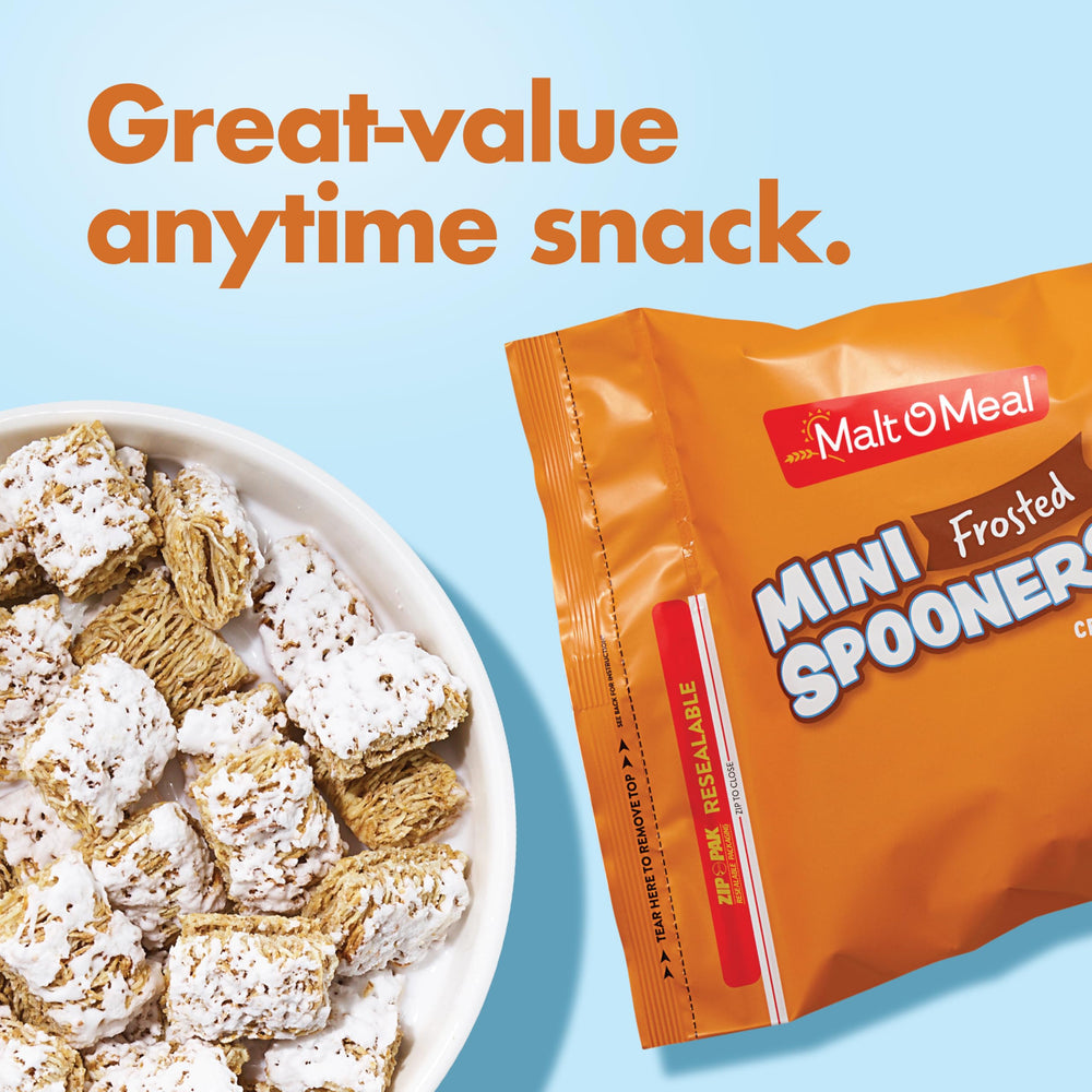 Malt-O-Meal Frosted Mini Spooners snack time option for a sweet, on-the-go bite