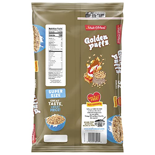 Close-up of Malt-O-Meal Golden Puffs showing caramelized texture