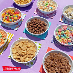 Malt-O-Meal Raisin Bran cereal raisins and flakes close-up.