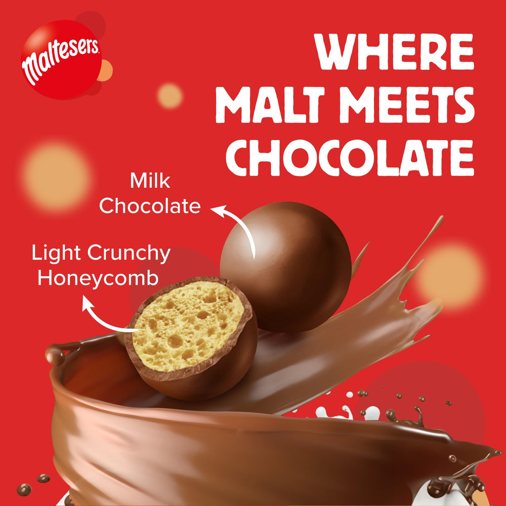 Maltesers 25-pack small bags, perfect for sharing.