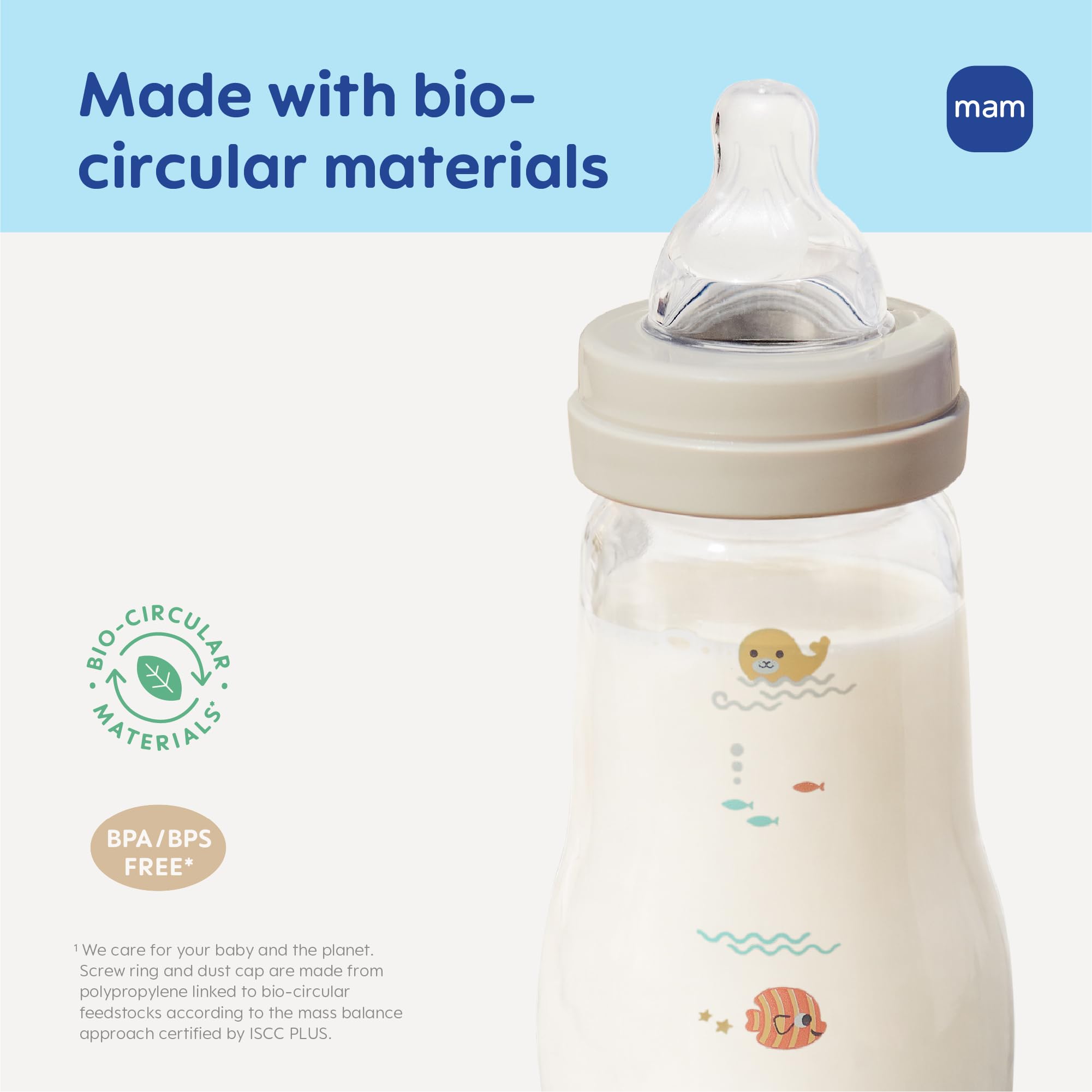 Interchangeable nipple options for growing baby compatibility with MAM
