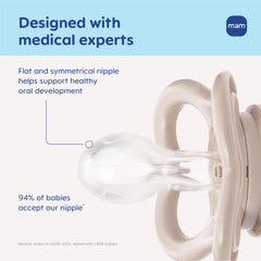 MAM Air open shield shows maximum airflow around baby's mouth