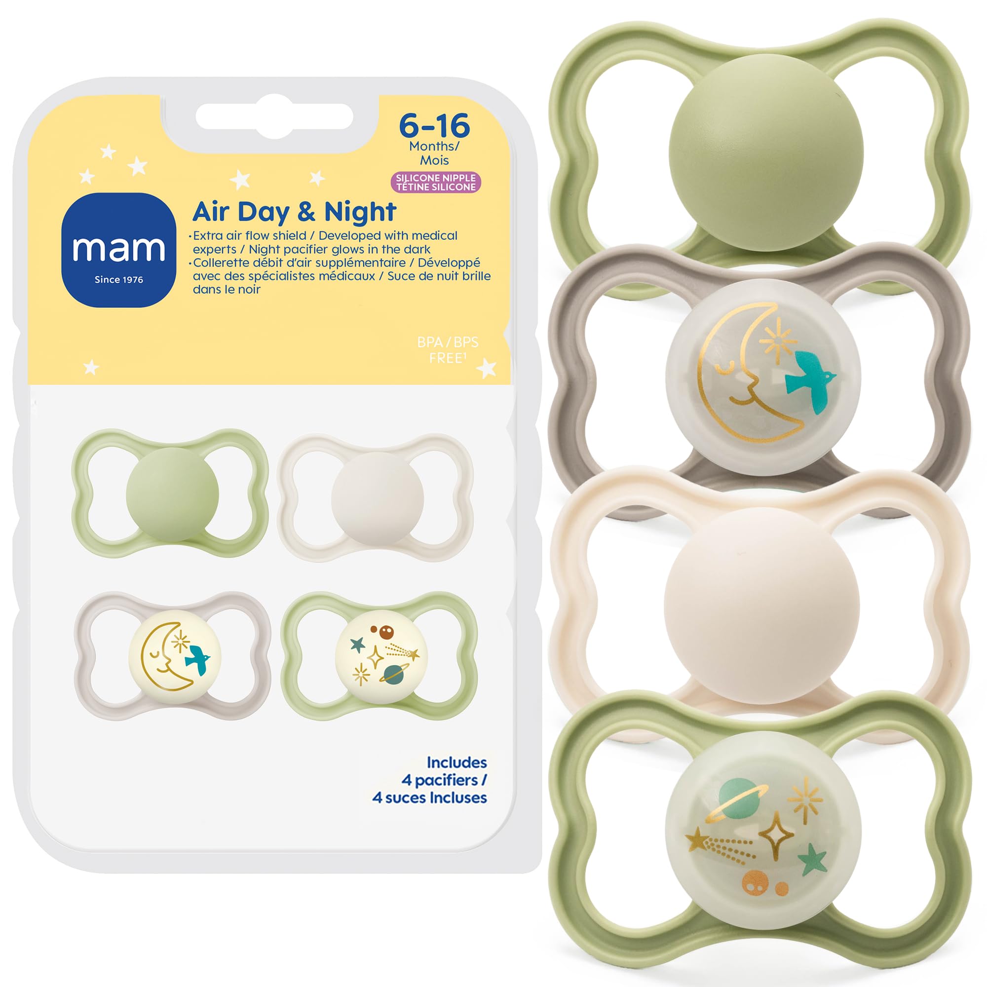 MAM Air pacifier with extra air flow nipple for sensitive skin comfort