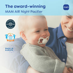 MAM Air open shield with extra-large air holes for airflow around the mouth.