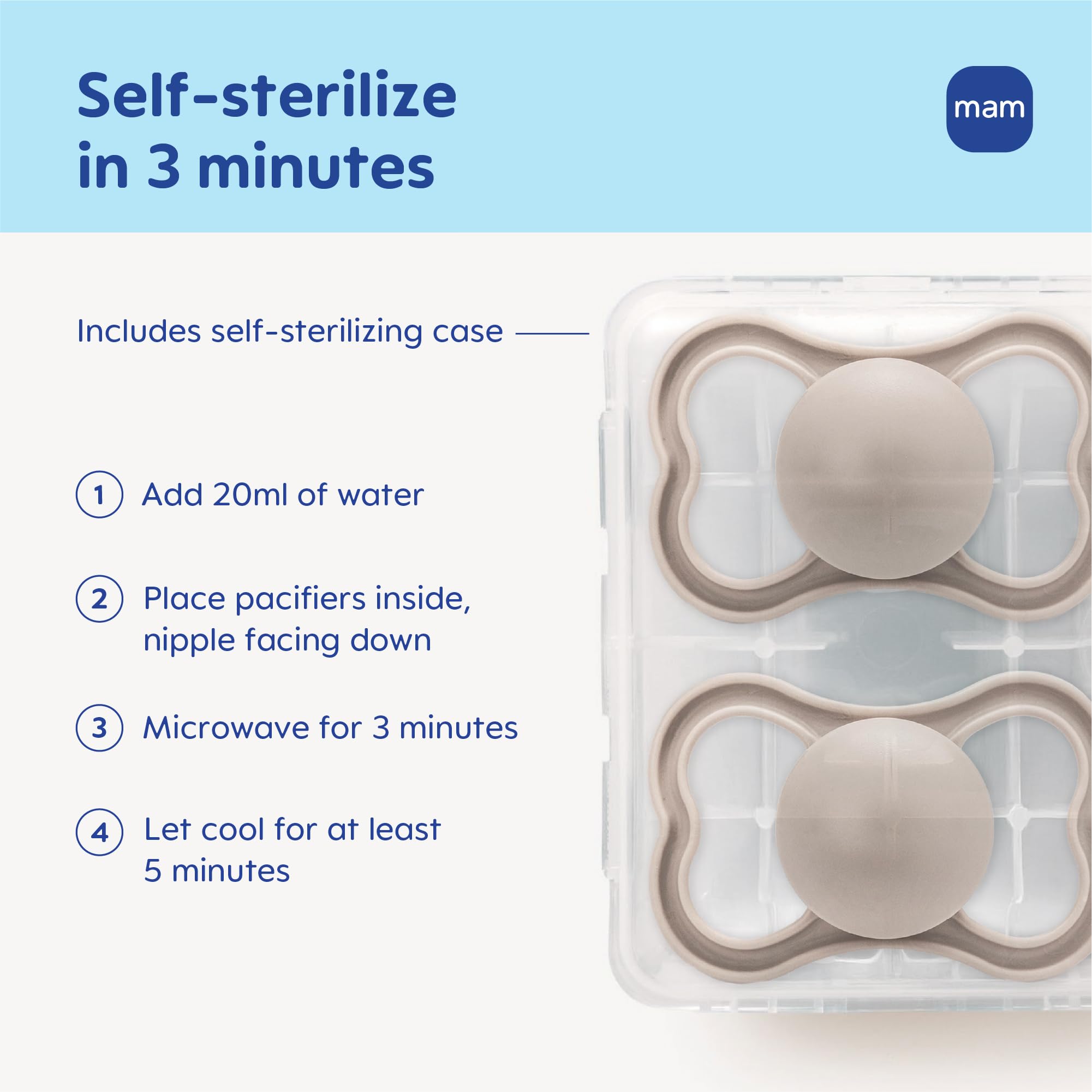 Open shield of MAM Air pacifier with large air holes for breathability