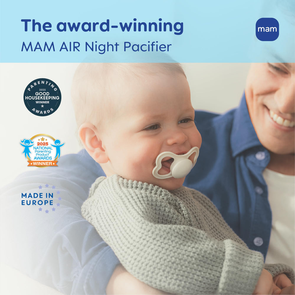 Teething-friendly design of MAM Air pacifier supporting chewing