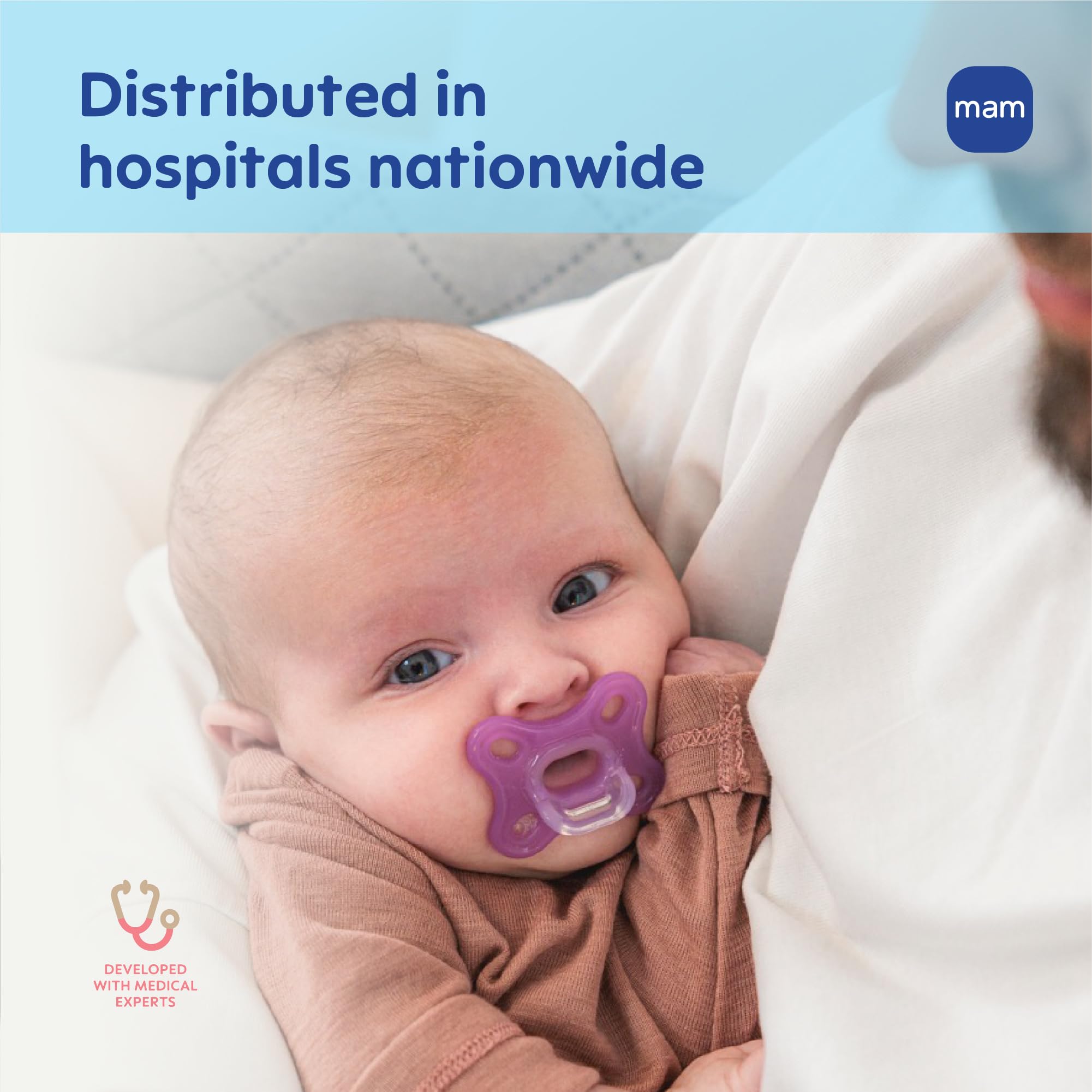 MAM Comfort fingerhold design supports bonding during soothing moments