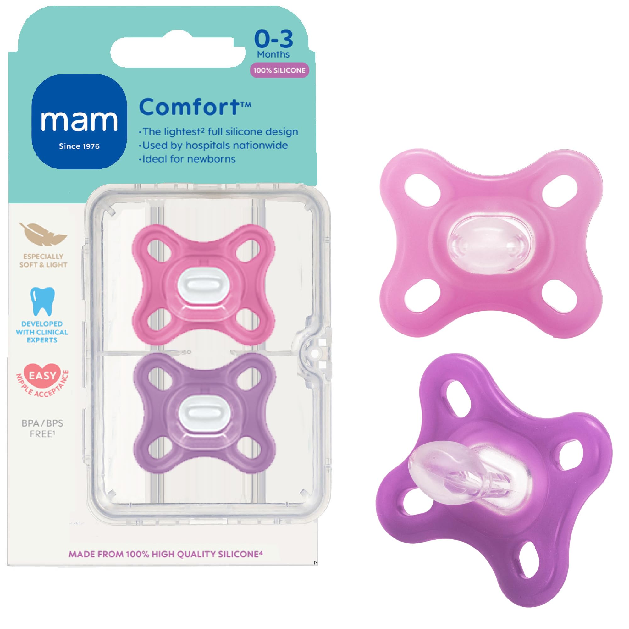 MAM Comfort Pacifier 0-3 months designed for small mouths and gentle soothing