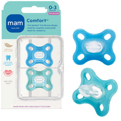 MAM Comfort pacifier nipple close-up for newborns gentle acceptance.