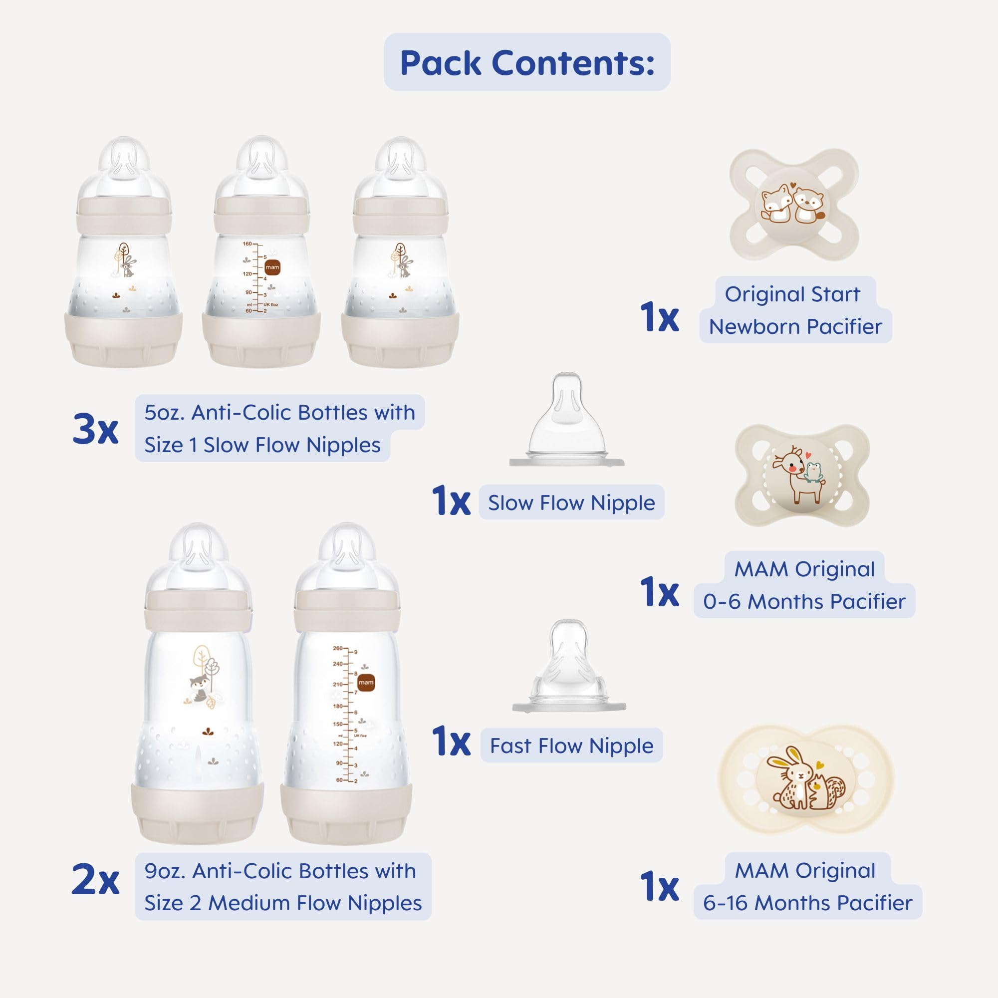 MAM Easy Start 9oz bottles set for growing babies