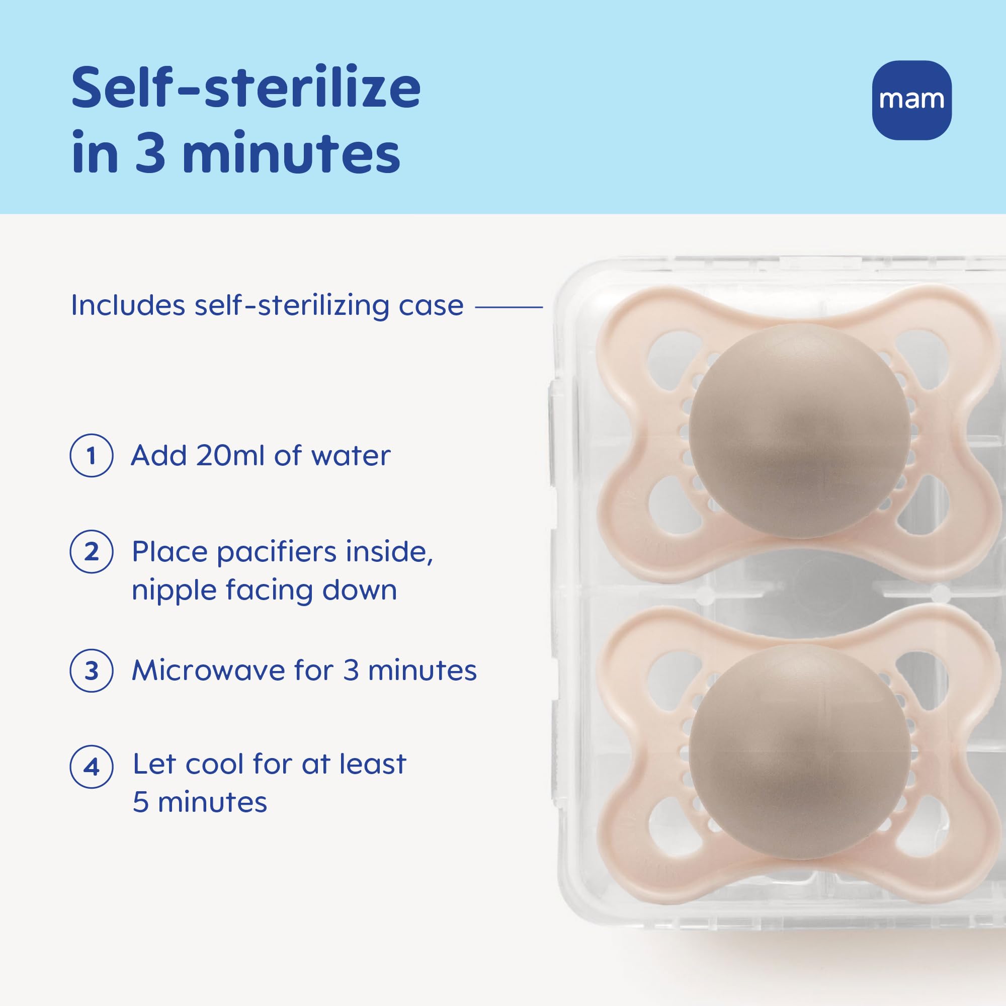 MAM Original Matte pacifier breathable curved shield supports airflow for sensitive skin.
