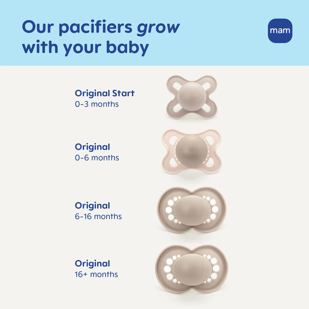 MAM Original pacifier has high baby acceptance for easier soothing.