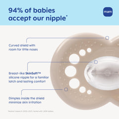 MAM Original SkinSoft nipple feels gentle on gums and familiar