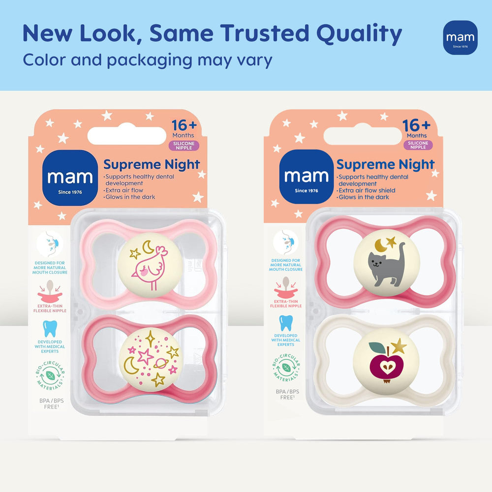 MAM Supreme SkinSoft silicone for familiar feel and easy acceptance.