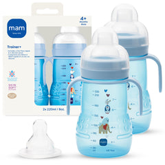 MAM Trainer + Sippy Cup 8oz nipple and spout aid gentle transition to sipping