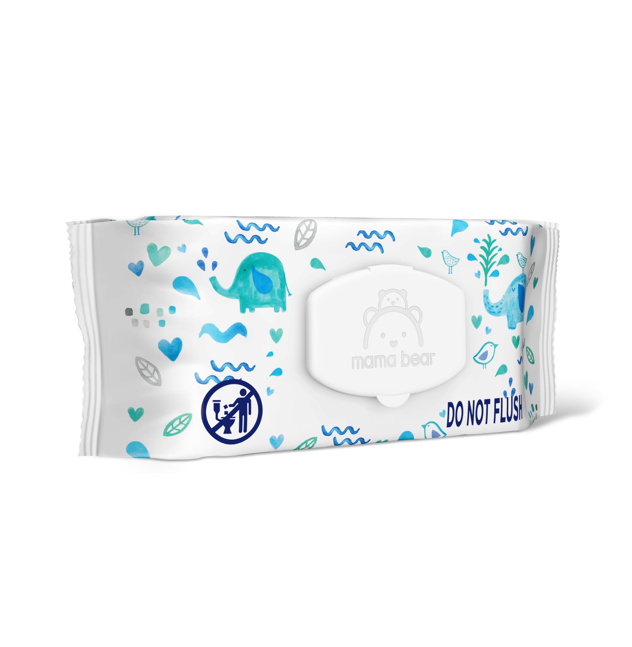 Mama Bear 99% purified water wipes with cotton softness for gentle cleansing.