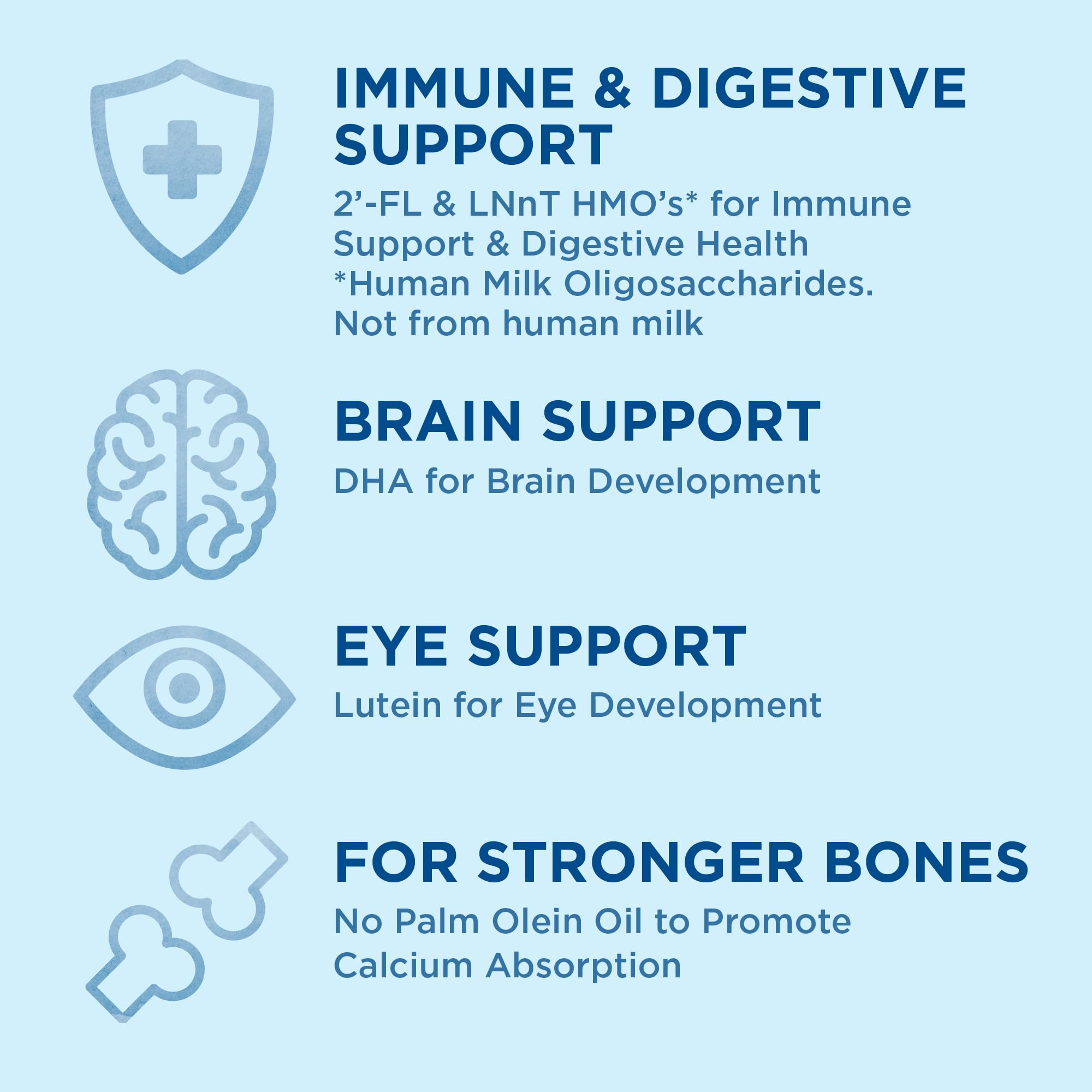 DHA and lutein in Mama Bear Advantage Premium formula support brain and eye development