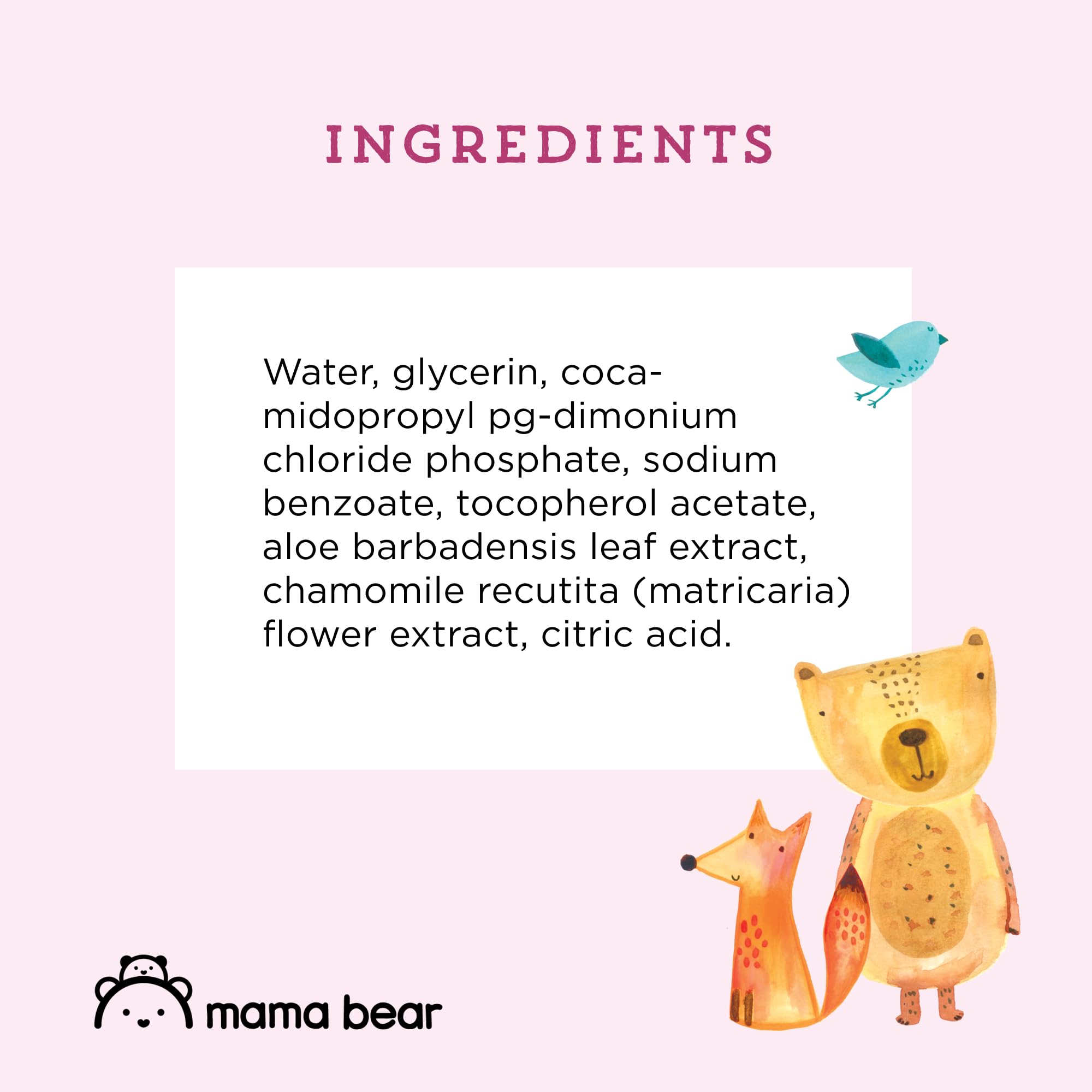 Mama Bear hypoallergenic formula for sensitive skin.