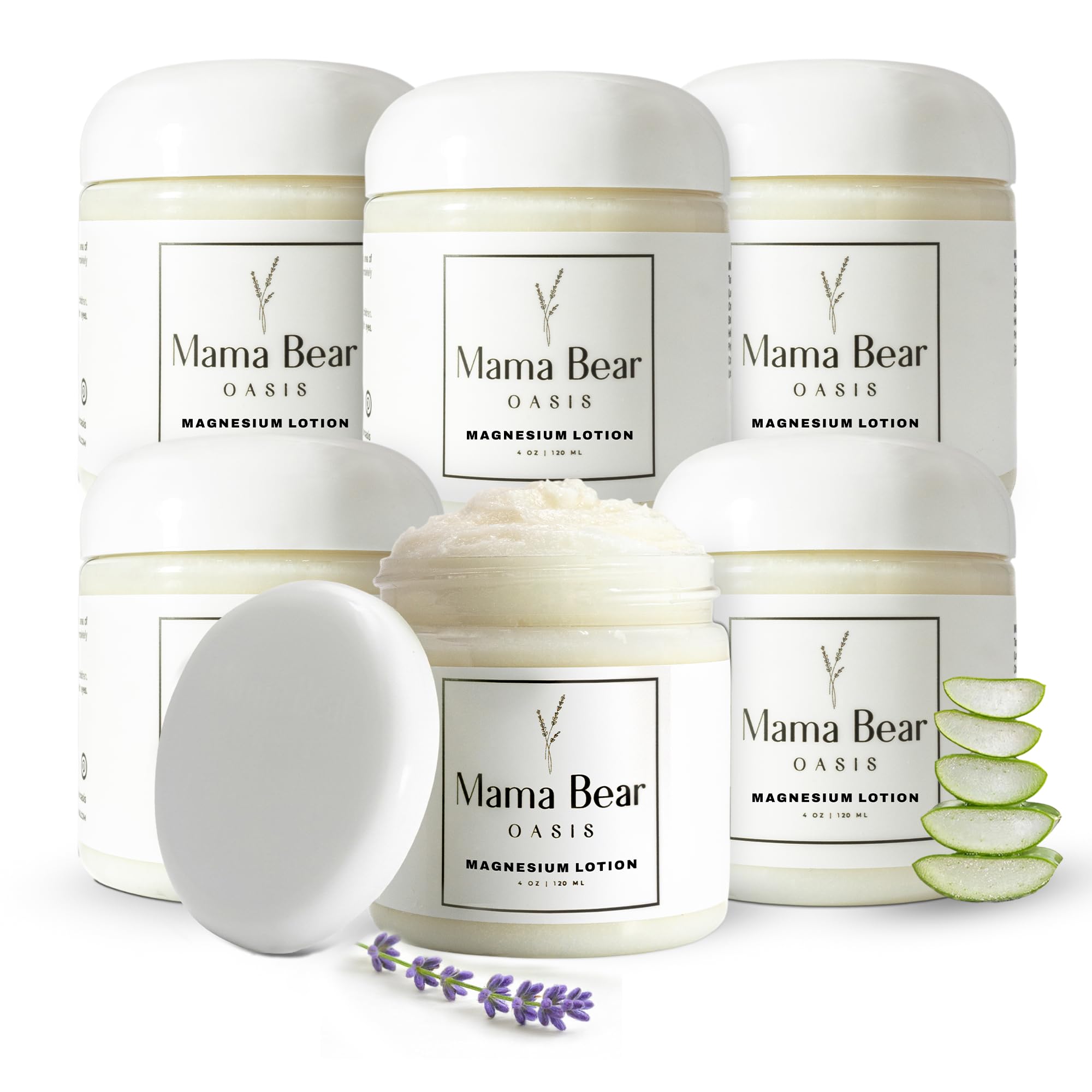Mama Bear Oasis magnesium lotion jar with lavender for daily hydration