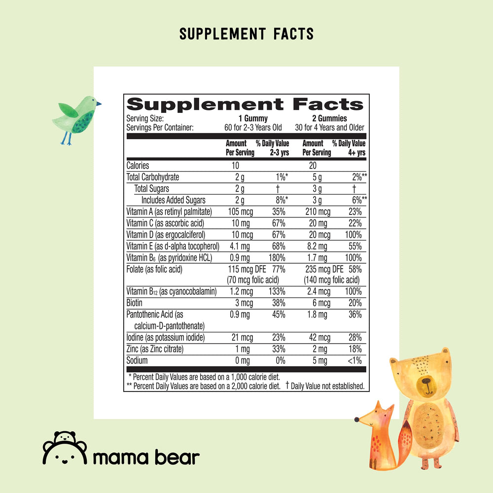 Mama Bear Organic Kids Multivitamin Gummies chewy texture for easy taking