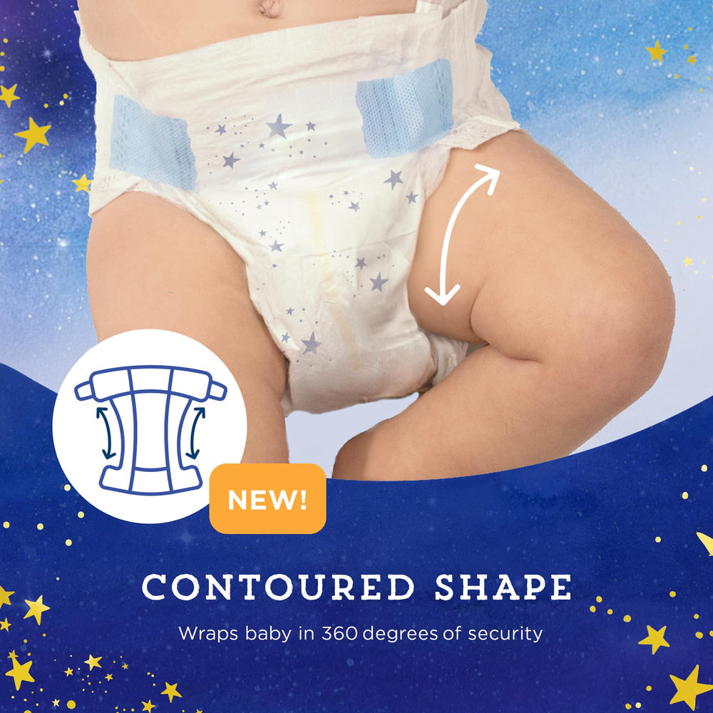 Two-pack packaging of Mama Bear Overnight Diapers for easy stocking.