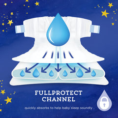 Mama Bear Overnight Diapers Size 5 double leak guards prevent leaks and protect clothing.