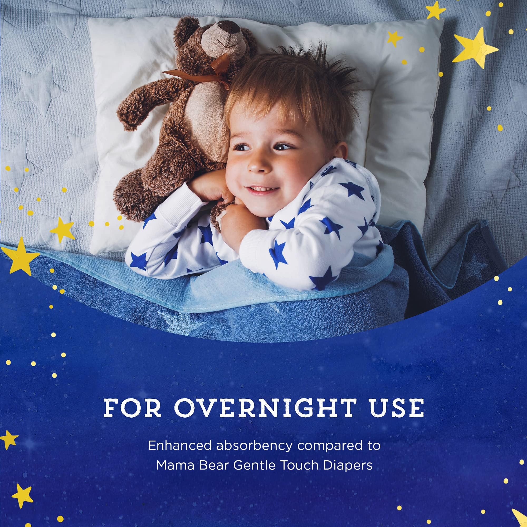 Mama Bear Overnight Diapers Size 5 OEKO-TEX certified for textile safety.