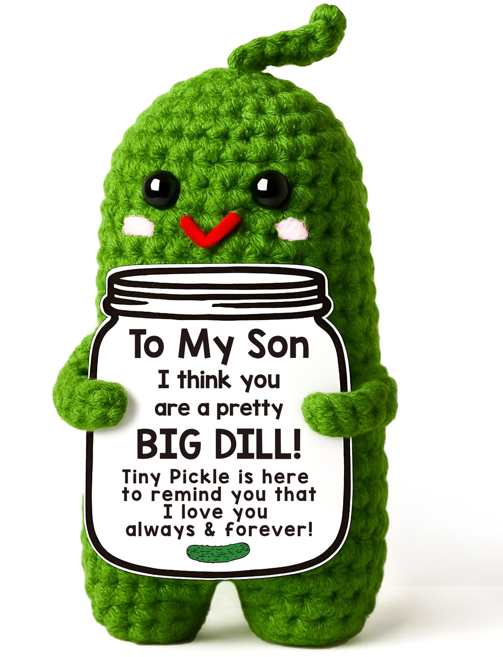 MAMAGIFTREE crochet pickle gift for son—soft and durable keepsake.