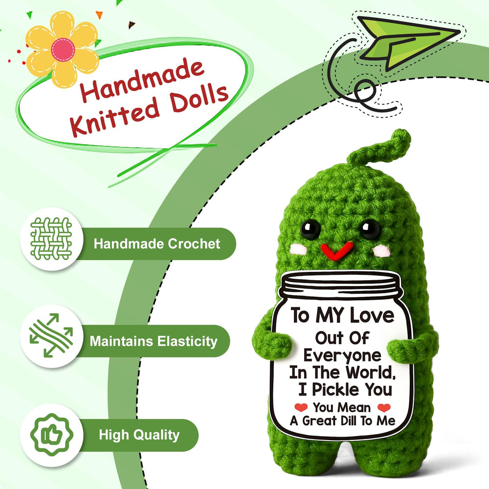 MAMAGIFTREE squeezable pickle offers a comforting hug reminder.