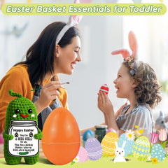 MAMAGIFTREE pickle plush with Hoppy Easter tag for festive decor.