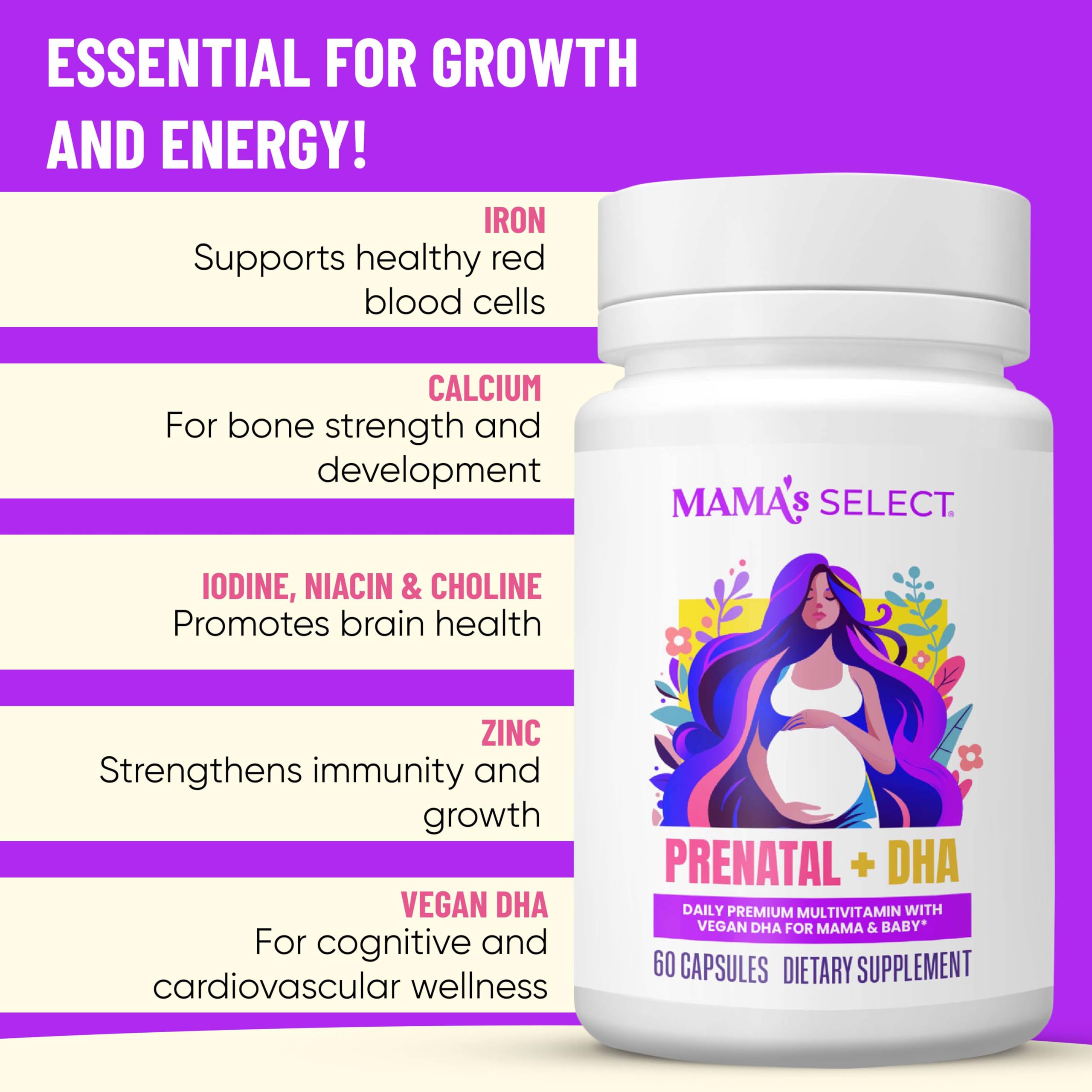 Mama's Select methylated folate and B vitamins for prenatal nutrition.