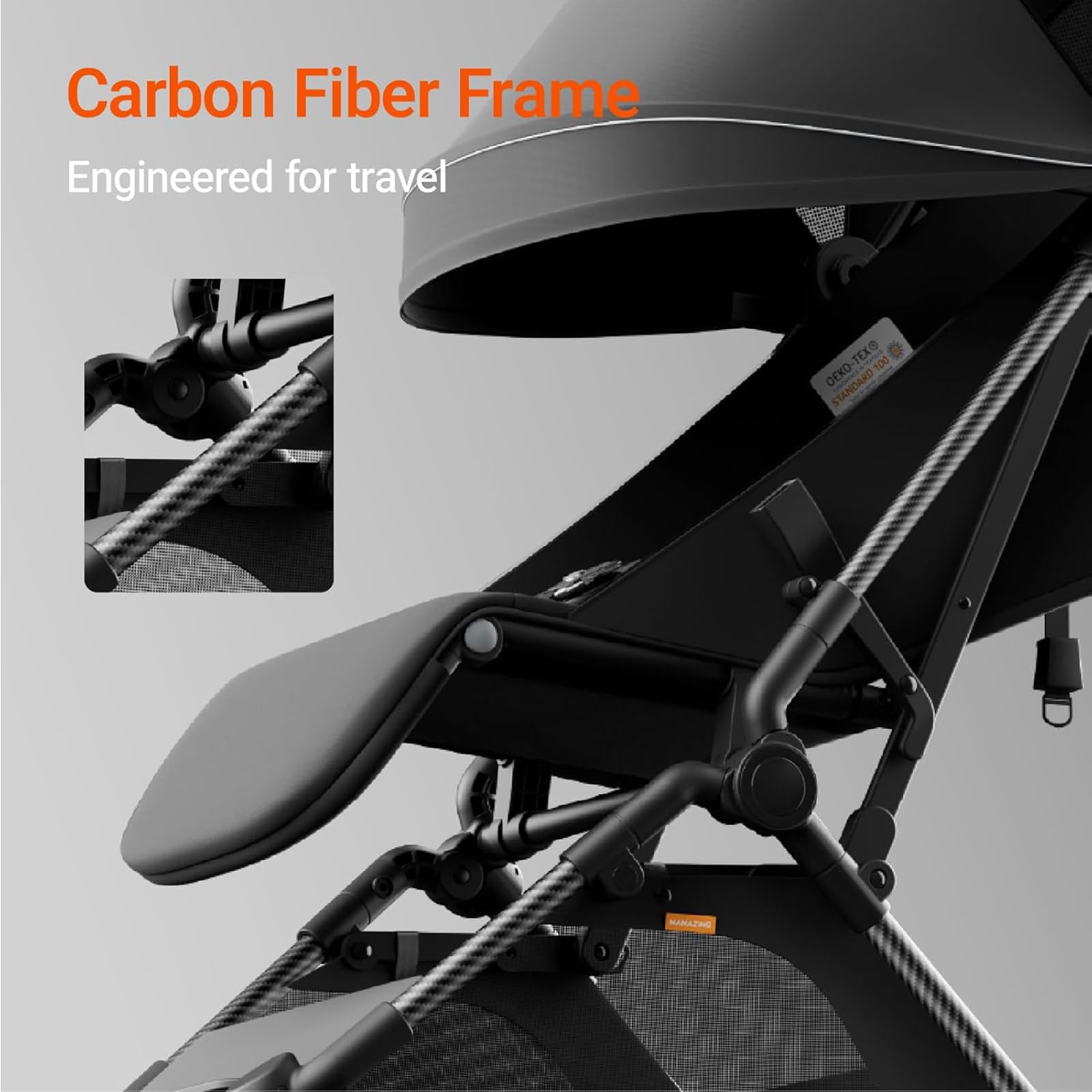 MAMAZING Ultra Air carbon fiber frame emphasizes strength and lightness