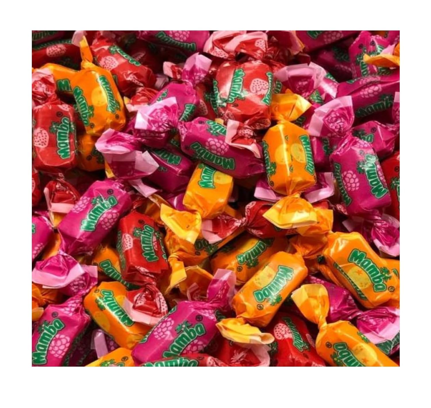 Mamba Fruit Chews 2lb bag front view for easy stocking and sharing.