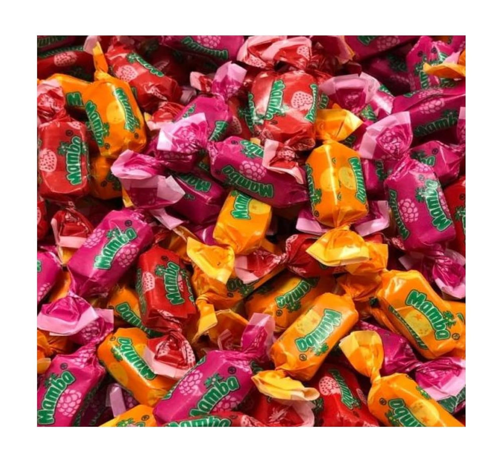 Mamba Fruit Chews 2lb bag front view for easy stocking and sharing.