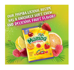Mamba Strawberry flavor closeup highlighting real fruit juice taste.