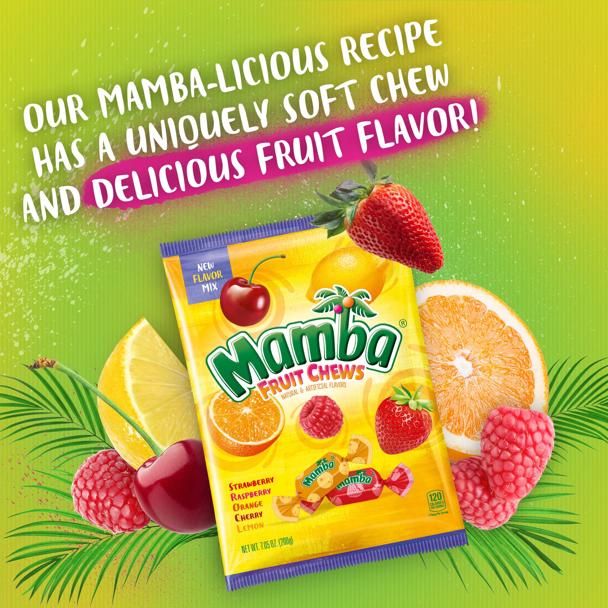 Mamba Fruit Chews strawberry flavor close-up highlights ripe berry sweetness