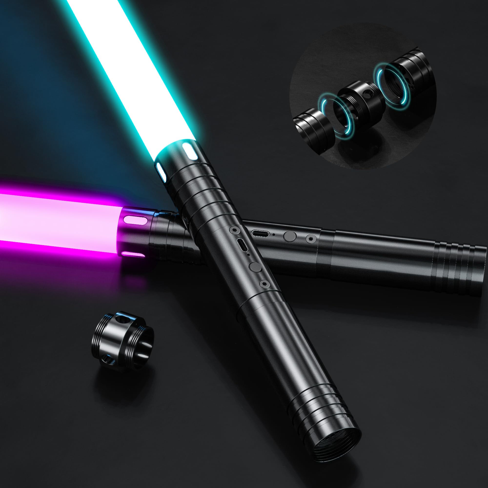 MAMXUAN lightsaber 2-pack dual swords ready for safe, imaginative play.