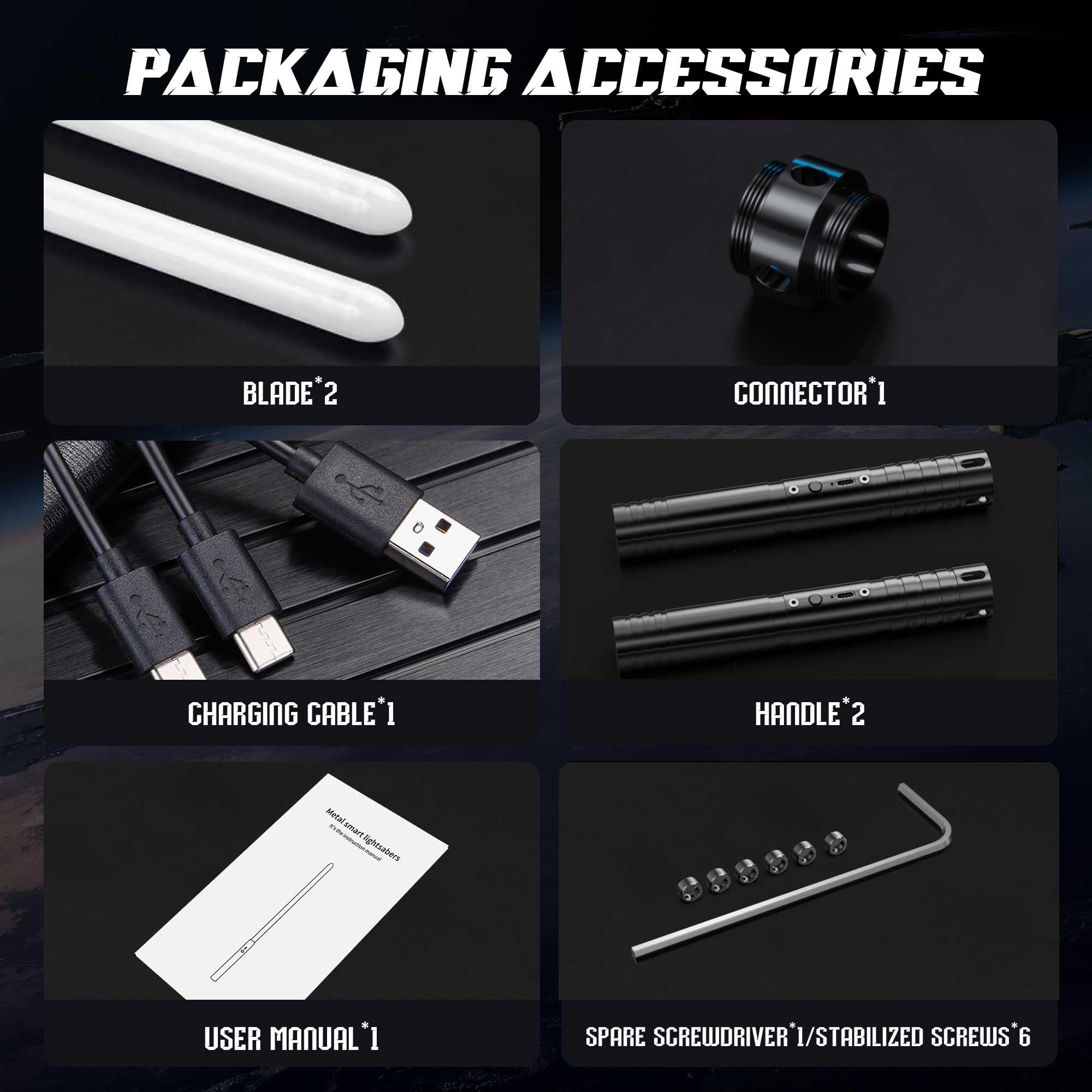 MAMXUAN lightsaber battery-included kit ready for immediate play.