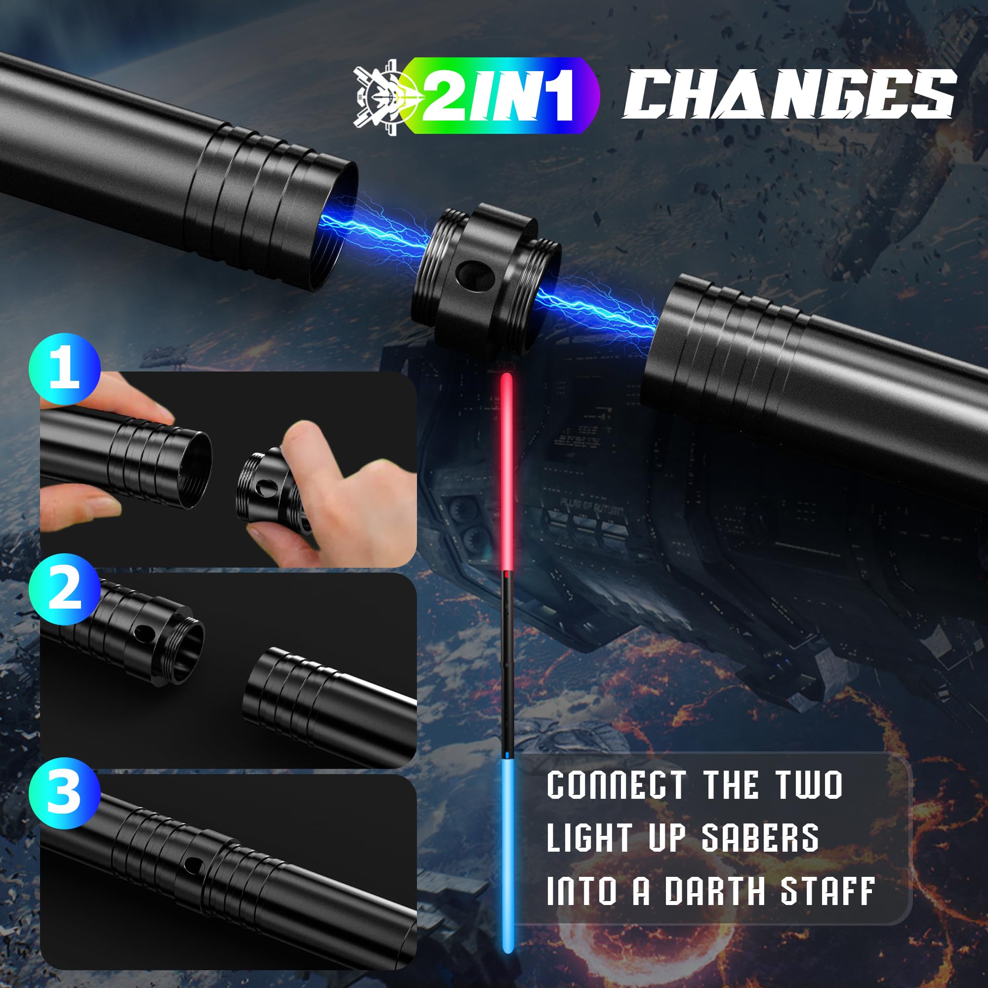 MAMXUAN lightsaber usb-rechargeable power for quick charging on the go.